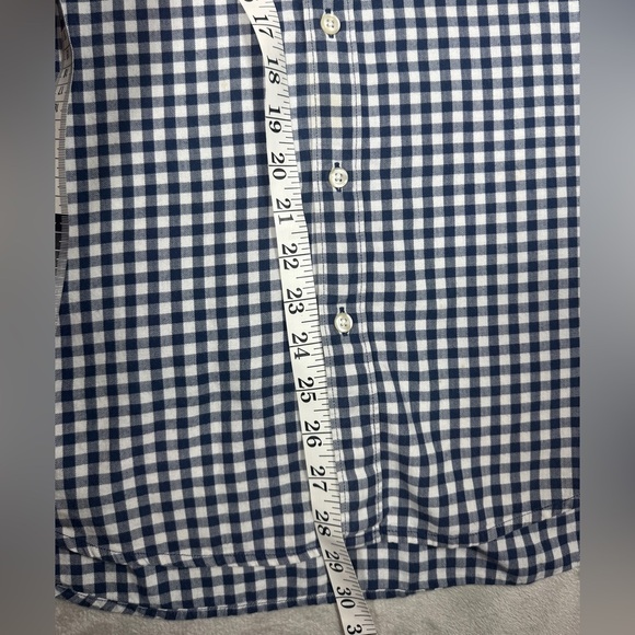 Bonobos Men’s Slim Fit Navy Blue White Gingham Plaid Button Front Shirt Large - Picture 6 of 15